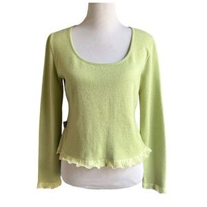 Moschino Vintage Green Wool Angora Y2K Sweater